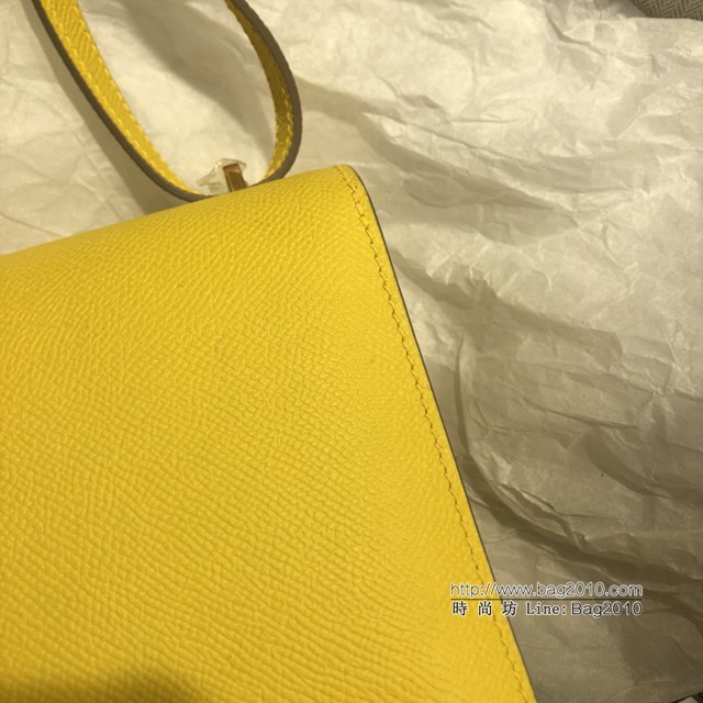 Hermes空姐包 愛馬仕Constance半手工19cm Epsom掌紋小牛進口皮 Hermes單肩斜挎包  tdh2123
